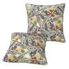 Giant Money Background 100 Dollar Bills 2 Pcs Square Pillowcase Pillow Cover Cushion Throw Pillow For Home Car