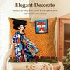 Abstract Girl Hair Flower Cushion Cover Natural Linen Organic Fabric DoubleSided Printing Sofa Home Decor Gift Pillow Case