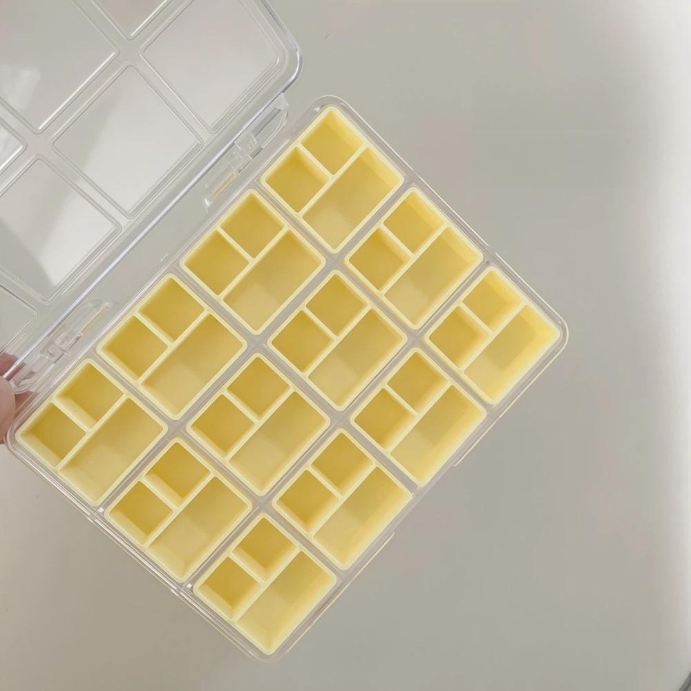 Transparent 36 Grids Nail Art Storage Box Candy Colors Compartment Nail Art Decorations Storage Box Plastic Jewelry Storage Box жёлтый