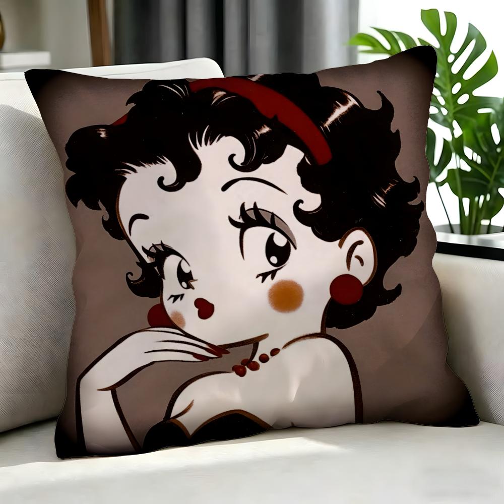 Cartoon Betty Boop Cushion Cover Cushion Cover Set 4Pcs 50X50 45X45 40X40 Pillowcase Decorative Sofa Home Decor