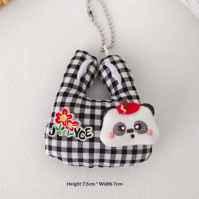Cute Mini Vegetable Shopping Bag-Shaped Keychain With Cartoon Embroidery For Backpack Decoration And Daily Use