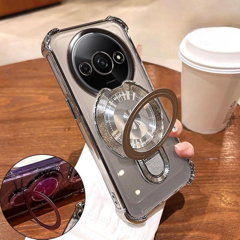 

Противоударный чехол с магнитным держателем с гальваническим покрытием для Xiaomi Redmi A5 A3 A1 Plus, силиконовая накладка Redmi A5 4G (171mm) серебряный