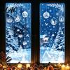Christmas Decorations for Shop Windows 9 Sheets Static Window Stickers Reusable Snowflake Santa Claus Reindeer Winter Holiday Glass Stickers