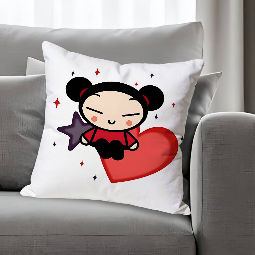 PPucca Love GGaru Cute Various Sizes Square Pillow Case For Car Home Bedchamber Decor Custom Valentine gift