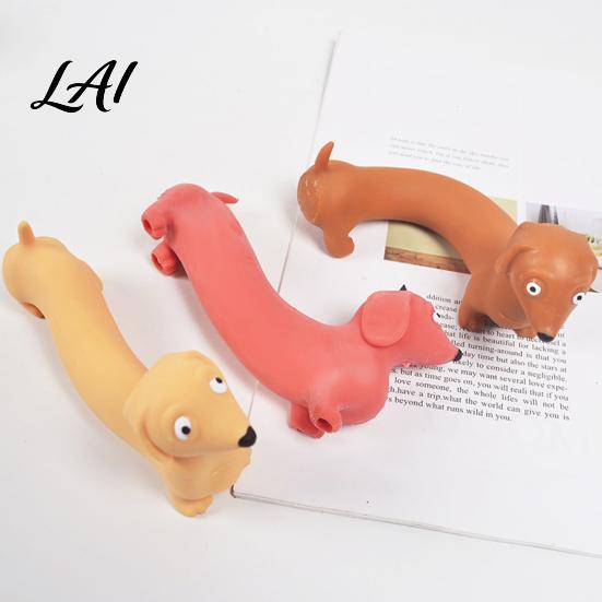 TPR Stress Ball Mini Dachshund Squeeze Toy Relief Simulated Dog Fidget Sensory Anxiety Soft Stretchy Animal Shape Home Office Desk