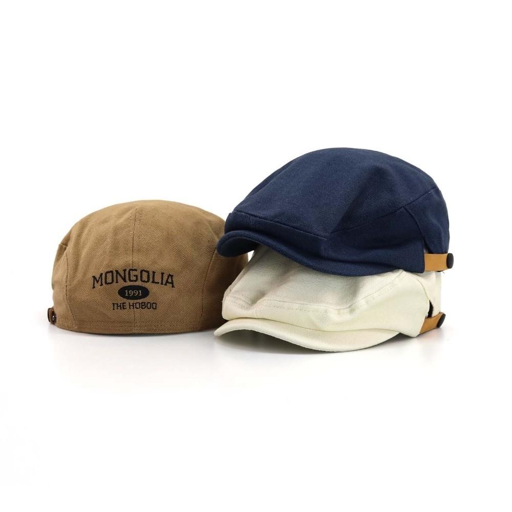 Cotton Letter Embroidery Beret Flat Newsboy Cap Fashion Forward Hat  Spicy Girls