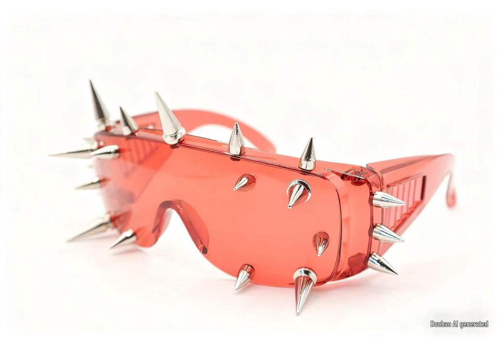 Cyberpunk Demon Sunglasses with Metal Rivets - Funny and Stylish Party Wear