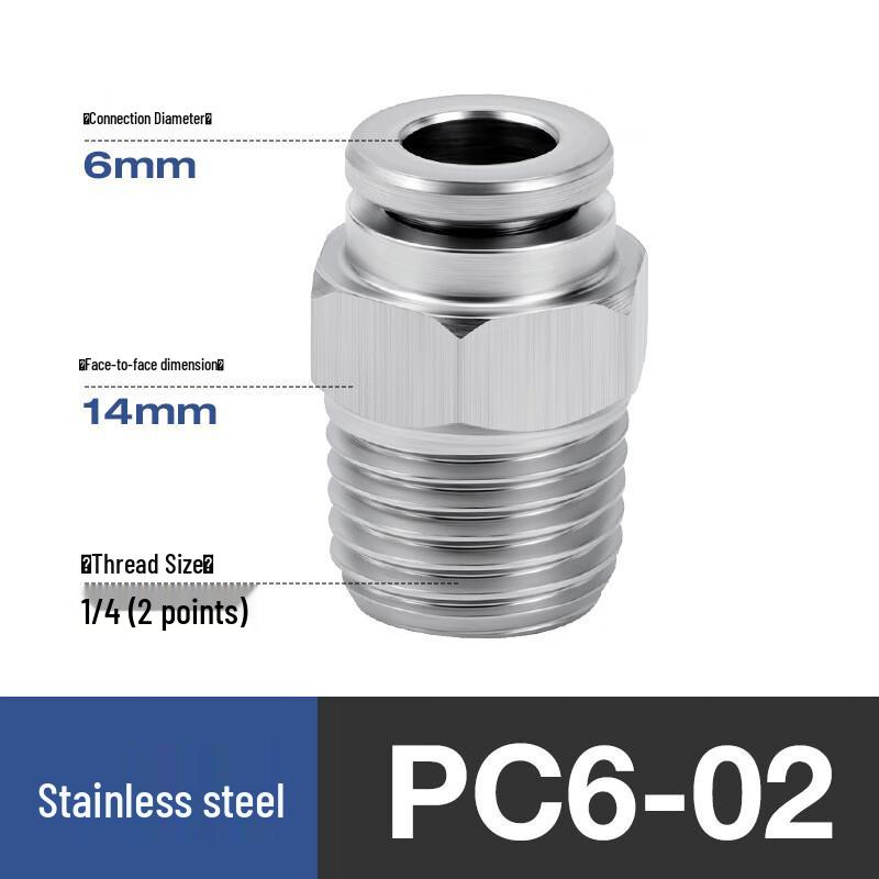 Xinguani 304 Stainless Steel Quick Connect Pneumatic Air Pipe Fittings