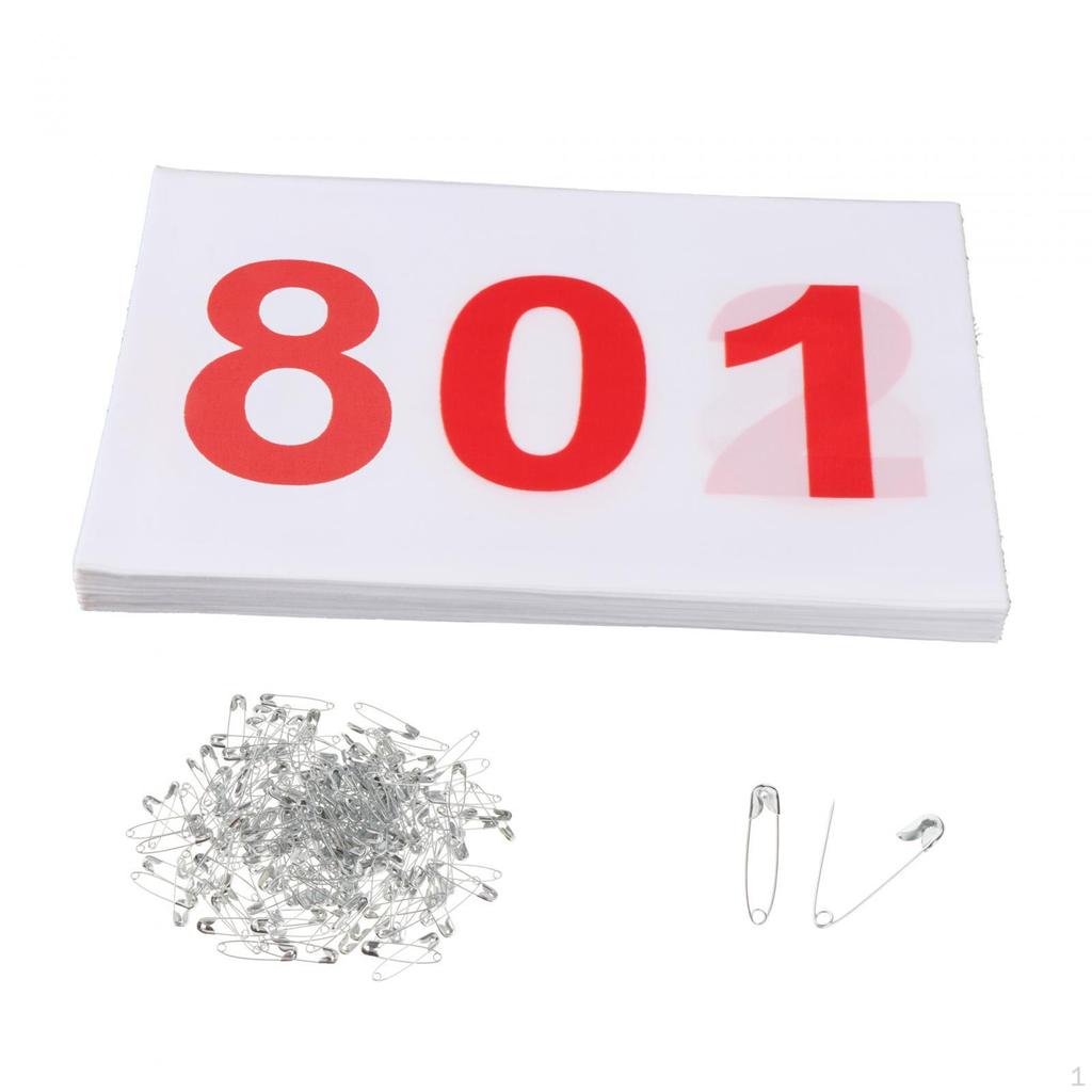 100 Pack Lightweight Numbered Race Bibs for Sports, Reliable Athletes,