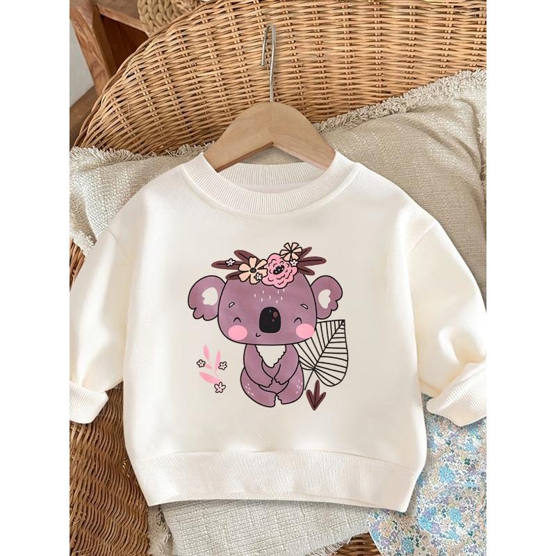 European Sizes A Brightly Colored Print Pattern, a Comfortable And Skin-Friendly Round-Neck Sweatshirt for Baby Kids, Perfect for Everyday Wear