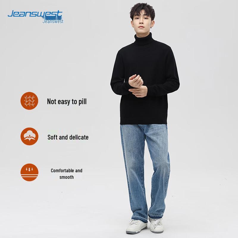 JEANSWEST Men's High-Neck Warm Knit Sweater