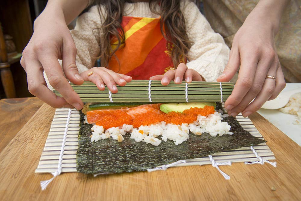 HTB Bamboo Sushi Sushi Thick Bamboo Green Sushi For Making Sushi Cherry Blossom Viewing Roll, 24x24cm, Antibacterial, Roll, Ehomaki, Ehomaki,