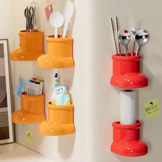 Boots Magnetic Fridge Organizer Space Saving Refrigerator Storage Rack Decoration No Drill Home Office Kitchen Wall Mount Countertop Storage Box