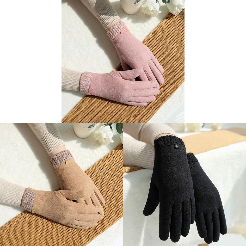 Womens Fall Winter Touchscreen Thermal Gloves With Windproof Design For Outdoor Cycling And Driving