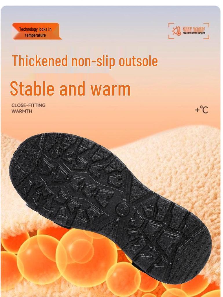 Men's Winter Non-Slip Warm Waterproof Cotton Shoes for Middle-Aged and Elderly
