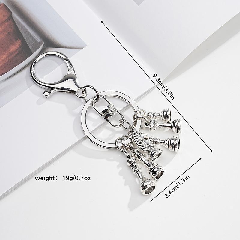 Schach-Schlüsselanhänger, metallbeschichteter Schlüsselanhänger-Anhänger, Auto-Taschen-Schlüsselanhänger, Anhänger, Europäischer Retro-Stil