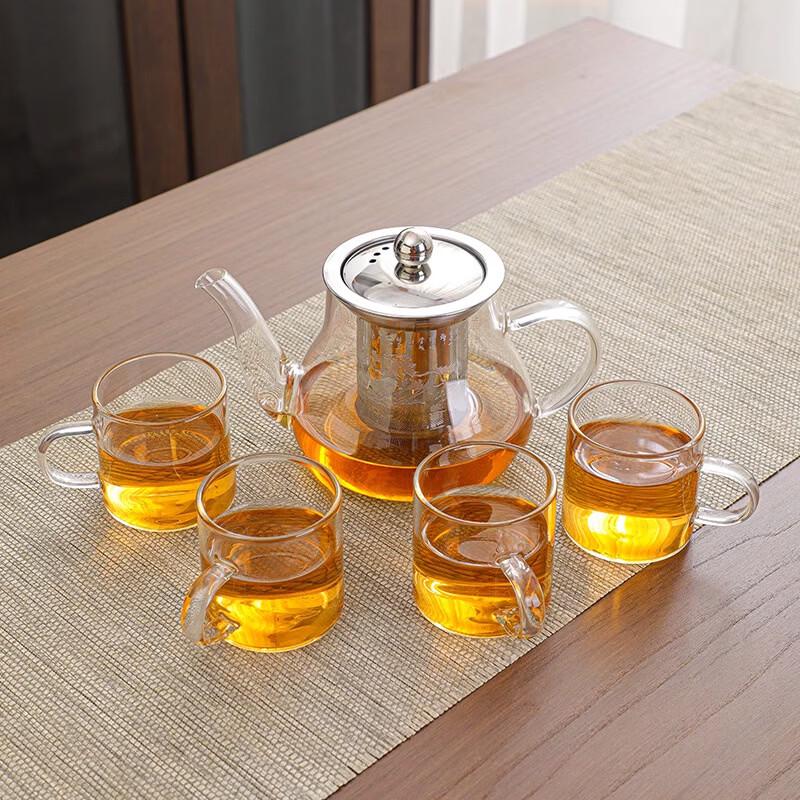 High-Temperature Glass Teapot with Stainless Filter