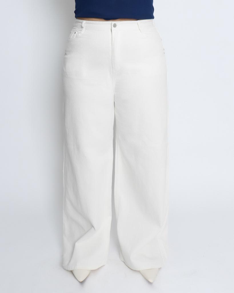 Kulsiseu Cs Cotton Wide Jeans-049 (White)