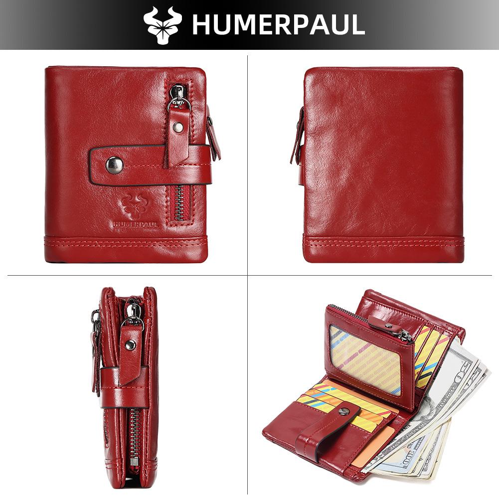 Humerpaul 100% Genuine Leather Men Wallet Coin Purse Small Card Holder PORTFOLIO Portomonee Male Walet Pocket Coffee Money