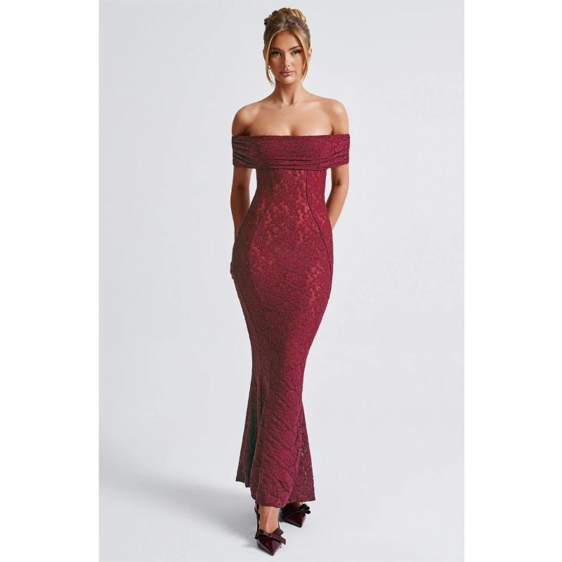 Sexy Women's New Hip-wrapped Floral Lace Slim-fit Backless Temperament Dress