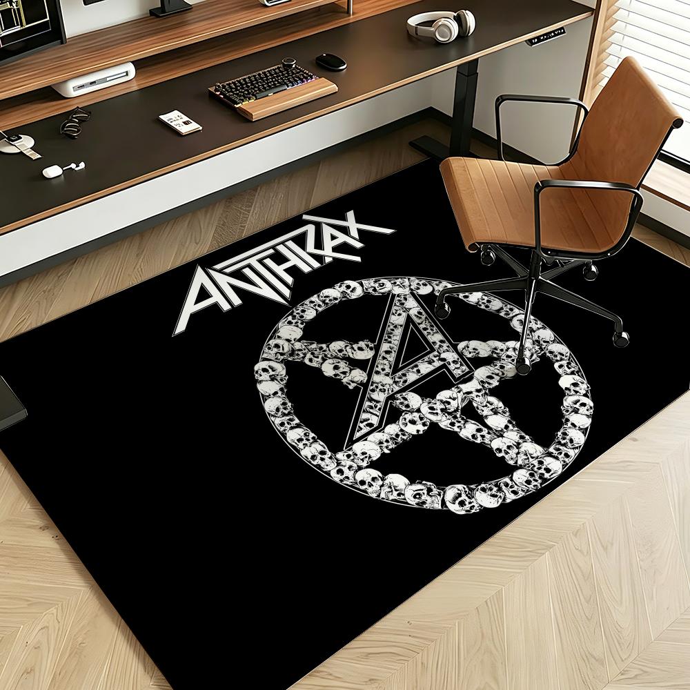 Music A-Anthrax Floor Mat Soft Flannel Entrance Door Mat Non Slip Absorbent Bathroom Bedroom Floor Rug