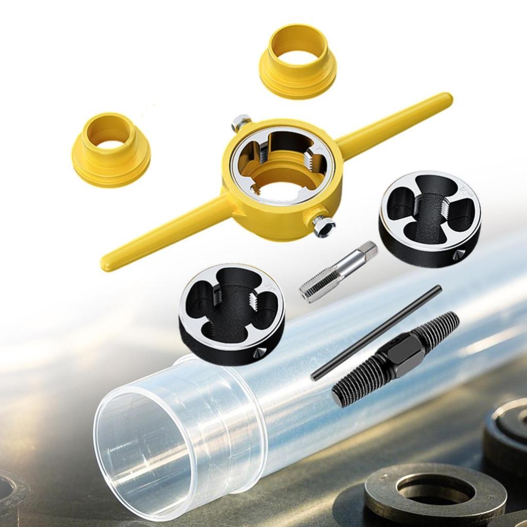 Portable PVC Pipe Threader with Screw Extraction Tool Set