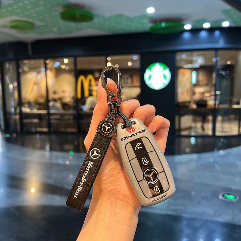 Car Key Case Cover Shell For Mercedes Benz A C E S G Class GLC CLE CLA GLB GLS W177 W205 W213 W222 X167 AMG Keychain CE6