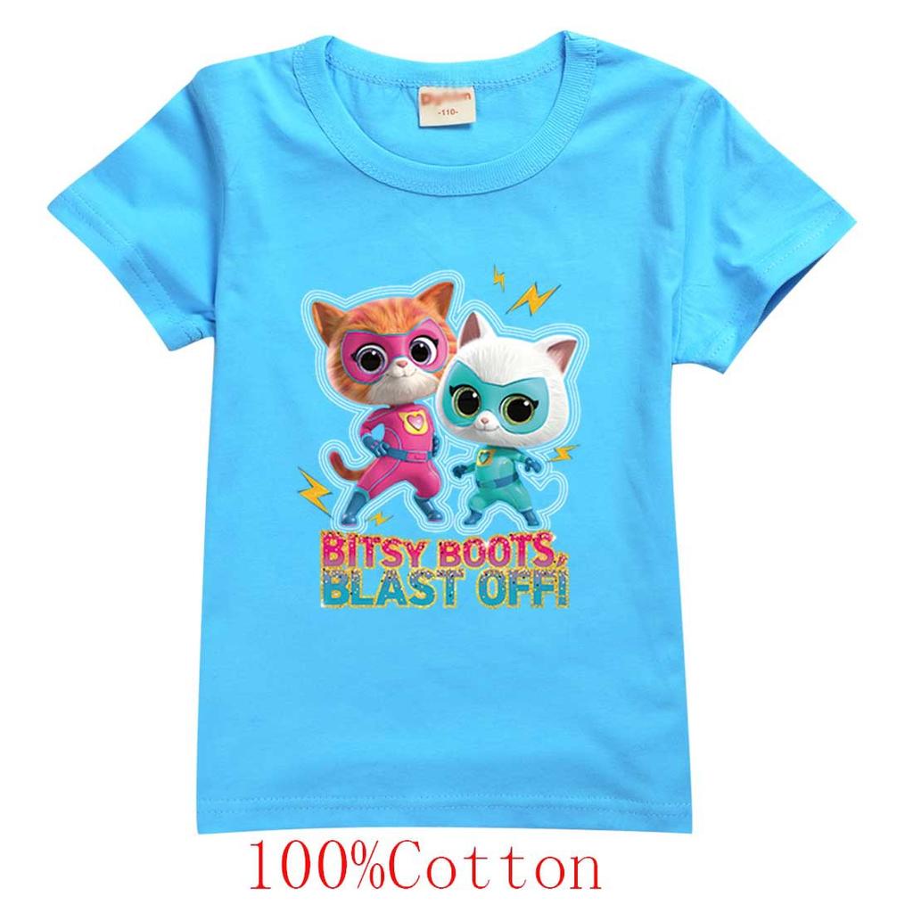 Game Super Cat Costume Kids SuperKitties T Shirt Baby Girls Summer Clothes Toddler Boys Cotton Tshirt Children Short Sleeve Tops
