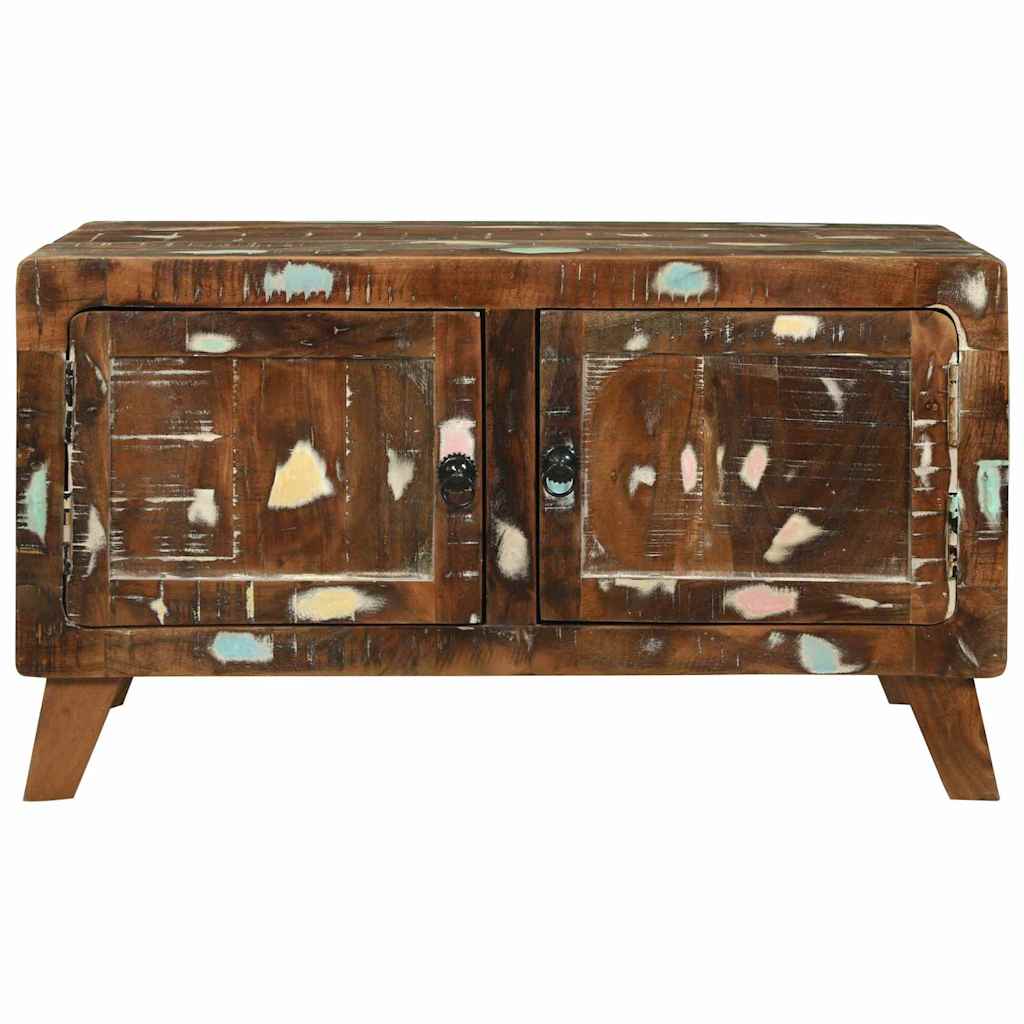 Multicolored Coffee Table Solid Upcycled Wood