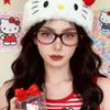 TR flat mirror retro burgundy myopia glasses female oval nerd niche chic style plain face