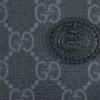 Gucci Double G Series Presbyopia Logo Short Canvas Canvas Bag Wallet Card Holder Coin Purse Men's Black