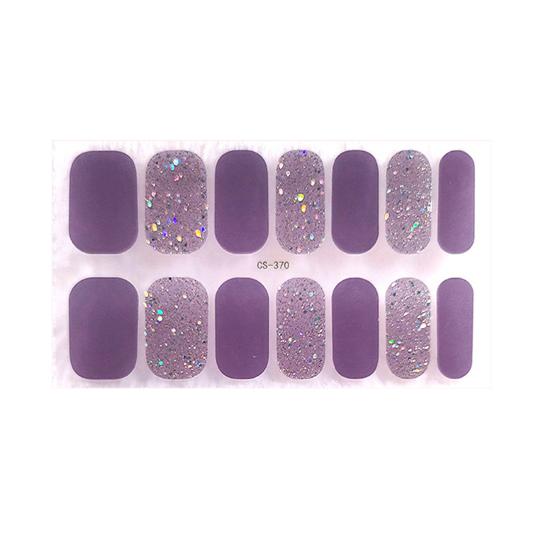 1 Sheet Gel Nail Strip UV Free Easy Apply Remove Self-adhesive Nail Sticker Long Lasting Waterproof Quality Glitter Solid Color Decorative Nail Wrap