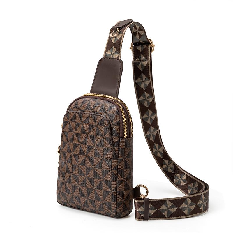 Women's Crossbody Bag Breast Bag Women's Printed Soft Leather Vintage Crossbody Outdoor Phone Bag