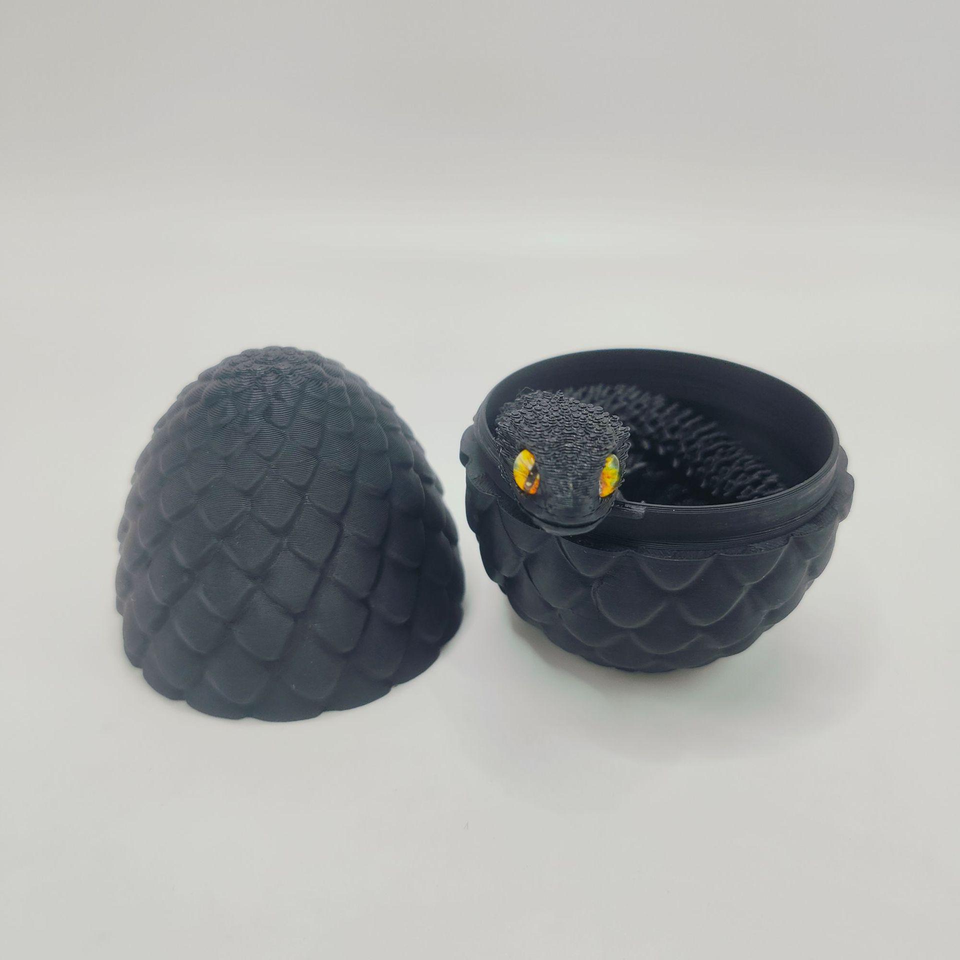 

3D Printed Movable Snake Viper Luminous Figurine - Children s Birthday Gift Ornament 8.5cm Egg + 30cm Viper