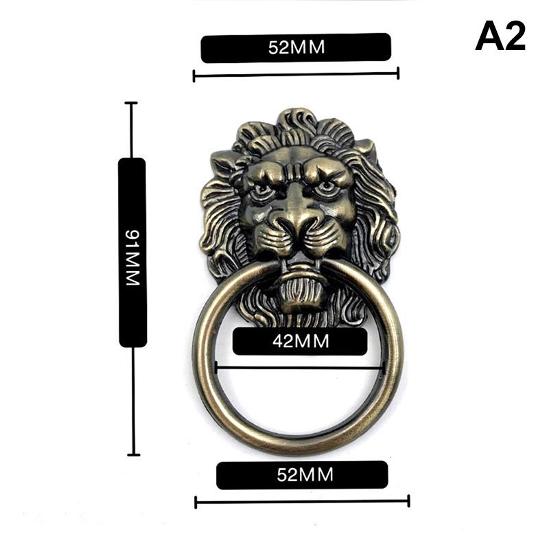 Knobs and Pulls New Antique Bronze Lion Head Pulls for Dresser Drawer Cabinet Door Handles Knobs Door Knocker