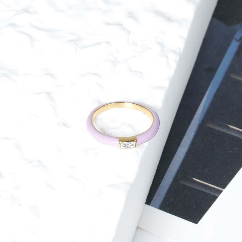 Super Display Baijiu Red Oil Dripping Zircon Ring Titanium Steel Electroplated Diamond Ring Women's Light Luxury Accessories