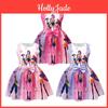 Girls Rumi Movie Kids Pop Zoey Mira Print Sleeveless Bow Casual Party Princess Dress