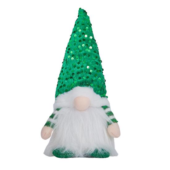 Light-Up Christmas Gnome Decoration Handmade Sequin Hat Faceless Dwarf Doll with Light Glowing Plush Elf Ornament Holiday Party Gift