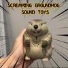 Screaming Groundhog Sound Toys Hamster Fat Cute Action Figure Toys Sculpture For Home Office