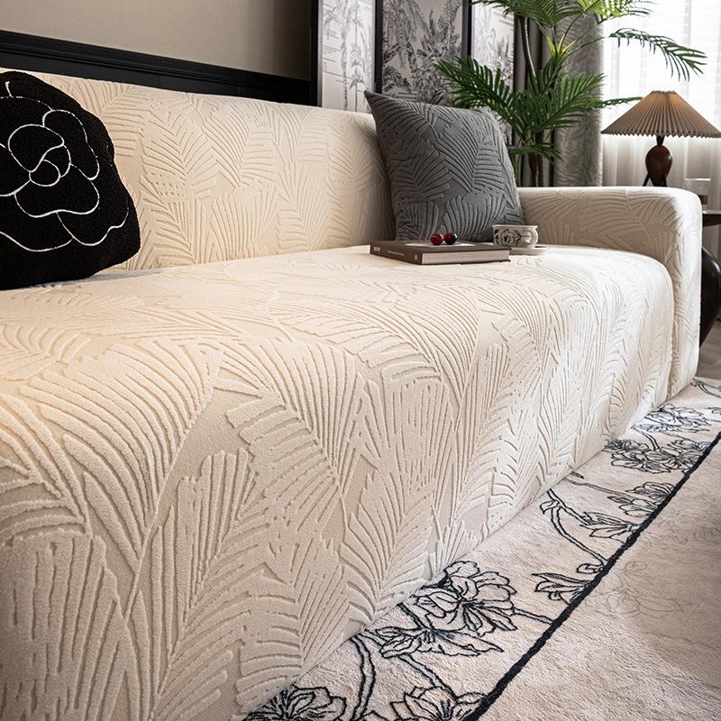 Simple Style Solid Color Polar Fleece Sofa Cover New All Inclusive Universal Universal Straight In One Elastic Cover