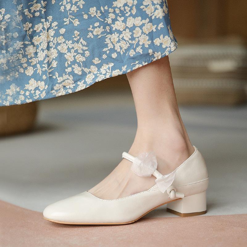 Fashion 2024 High Heels Women Pumps Sexy Nightclub Wedding Casual Shoes Round Toe Parties Dress Slip-on Summer Flock Shallow Square Heel