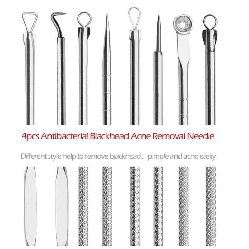 4ks Nerezová ocel Double Acne Needle Box Balení Beauty Tools