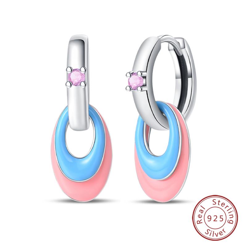 Modische leuchtende Glühwürmchen-Ohrringe 925er Sterlingsilber Lila Schmetterling Welle Fischschwanz Anhänger Ohrringe Feiner Party-Schmuck Geschenke