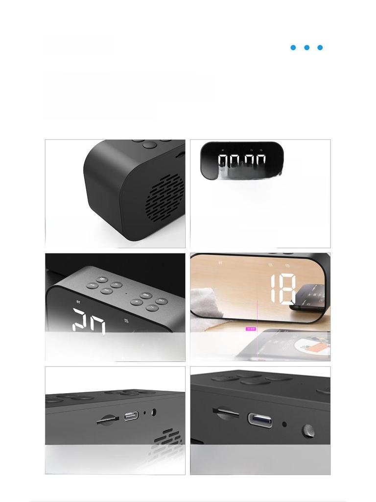 Bluetooth Wireless LED Alarm Clock Speaker with Mirror and Gift Card