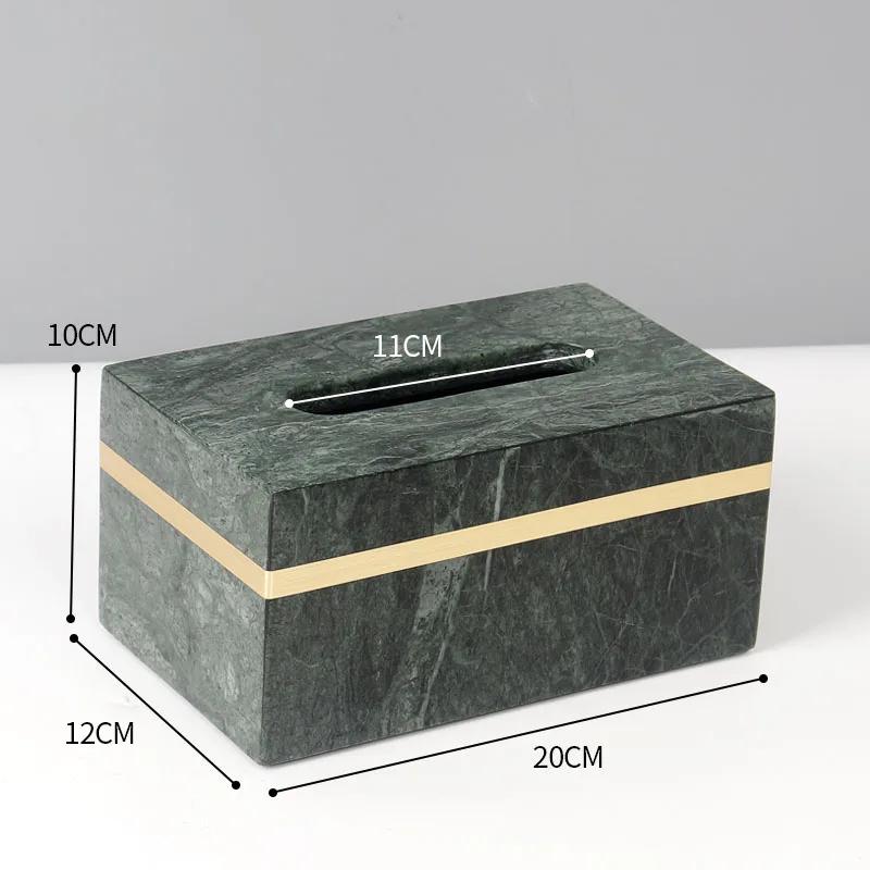 Natürliche Marmor-Taschentuchbox Goldener Strich Badezimmer-Papierboxen Westliches Restaurant Schreibtisch-Serviettenhalter Heimdekoration Modern