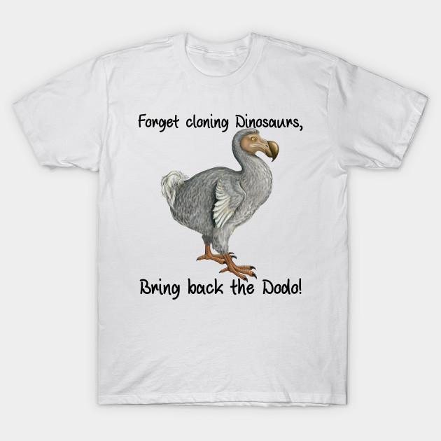 Men Black Print T-shirt Forget Cloning Dinosaurs, Bring Back The Dodo No-Cut Transfer Paper Print Cotton Tshirt M белый