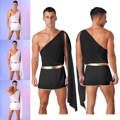 Mens Halloween Mr Toga Cosplay Jumpsuit One Shoulder Chiffon Dress Nightclub Bodysuit Carnival Dress Up Costumes