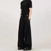 Three-dimensional Pleated Wide-leg Pants Loose Design Pants Spring and Autumn Silhouette Non-ironing Casual Straight Long Pants Men and Women