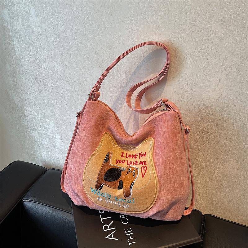 

Korean version of cute cartoon multi-purpose tote bag 2025 new autumn and winter women s fashion foreign style large-capacity backpack розовый