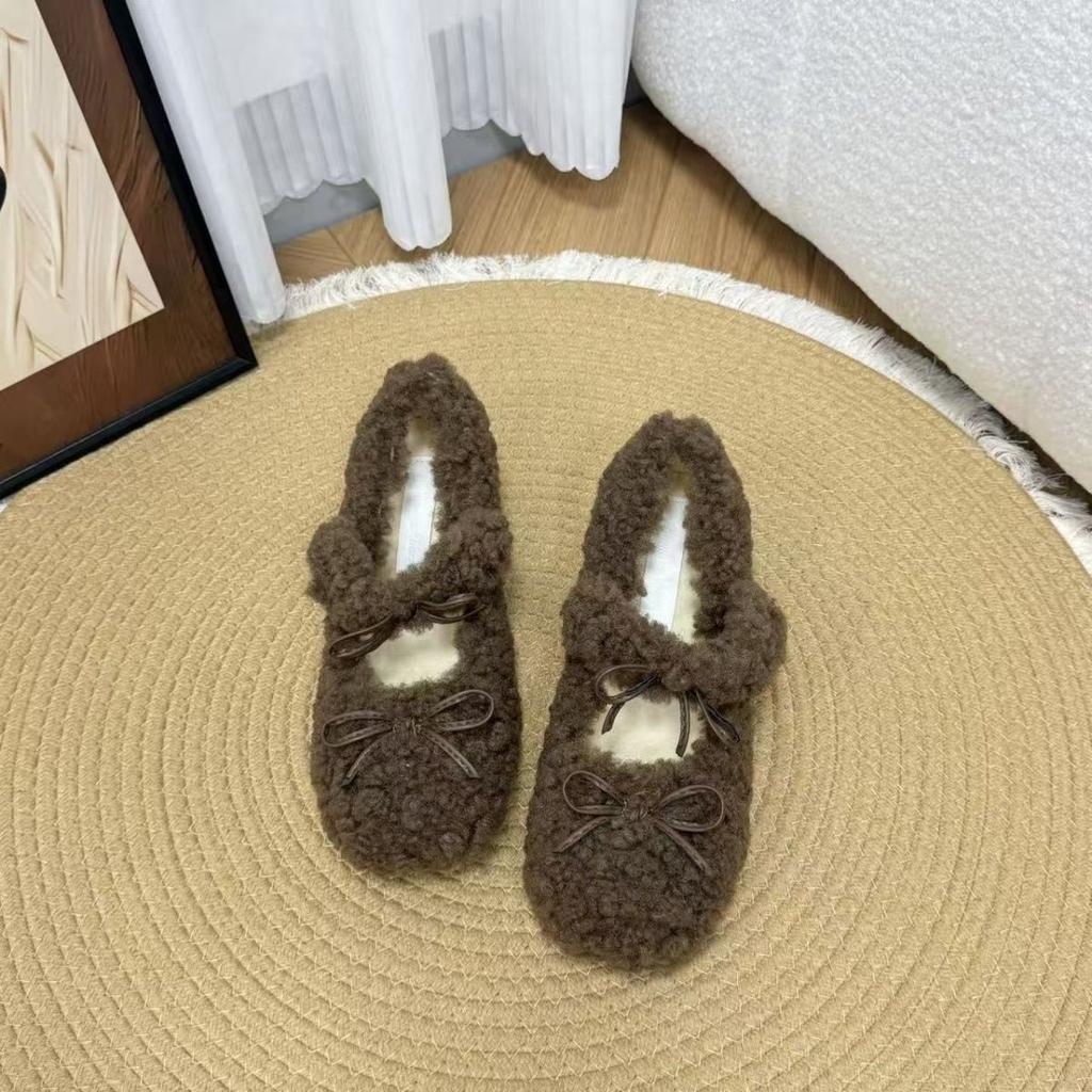 Cute Mary Jane Shoes Gentle Year Pair of Fluffy Shoes CM Evening Wind Soft Cute Night Height Increase 3 Bow